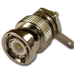 BNC - Front Mount Bulkhead Plug with Solder Cup Termination (75 Ohm)