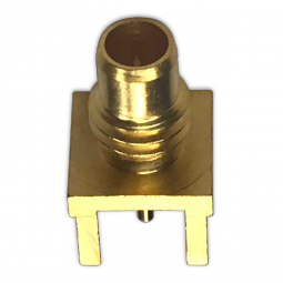 Female SMC Series, Straight, PCB with Solder Post, PCB Through Hole, Gold, Teflon