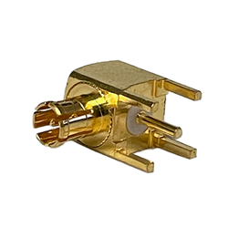 MCX - Right Angle Plug PCB Solder Post Through Hole (75 Ohm)