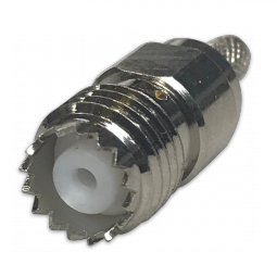 Female Mini UHF, Straight, Cable Crimp, Cable, Nickel, Teflon