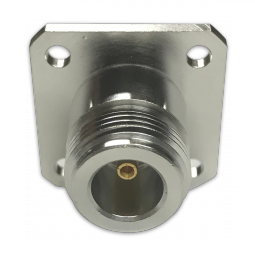 Female N series, straight orientation with nickel plating and solder cup termination