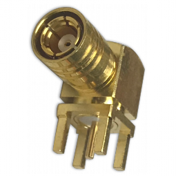 SMB - Right Angle Plug PCB Solder Post Thru-hole