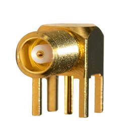 MCX - Right Angle Jack PCB Through Hole Bulkhead
