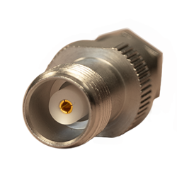 TNC Connector, Straight, Female, Cable Clamp On, Cable Nickel, Teflon, 50 Ohm